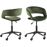 Biroja krēsls Grace 65X64Xh87Cm, sēdvieta un atzveltne samts, krāsa meža zaļa, kāja melna,  5713941103239