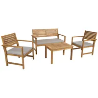 Dārza mēbeļu komplekts Fortuna galds, sols un 2 krēsli, akācija 4741243135789