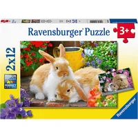 Ravensburger Puzzle 2X12 gabaliņi Guinea Pigs  Bunnies 05144 4005556051441