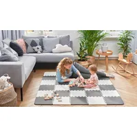 Aktivitātes paklāji un galdiņi - paklājs Puzzle Kinderkraft Luno Black 31X31 cm 30 elementi, Mata Piankowa Puzzle,