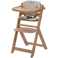 Barošanas krēsli - Bebe Confort Timba krēsliņš ar polsterējumu 3In1 Natural Wood/Happy Day, Krzesełko do Karmienia  Wkładk,
