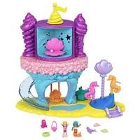 Leļļu aksesuāri Ratiņi, mājas, apģērbs u.c. - Mattel Polly Pocket Rainbow Funland Mermaid Gyk41 / Gyk42 Komplekts ar nāriņu, Lunapark Zestaw Zatoka Syren Gyk41, nāriņu