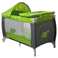 Manēžas un ceļojumu gultas - Coto Baby Samba Lux 05 Green Grey Ceļojumu gultiņa manēža, Łóżeczko Zielony, Gultiņa manēža