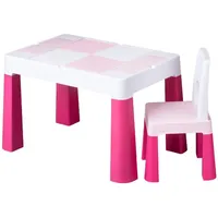 Galdiņi ar krēsliņiem - Bērnu galds un krēsliņš Tegababy Multifun Pink, 8968786786786, Tega Zestaw Eco Mamut Stolik  Krzesełko,