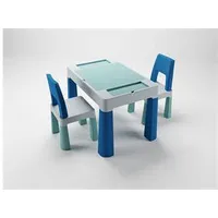 Galdiņi ar krēsliņiem - GaldiņšKrēsliņš Teggi Multifun grey/blue, Tega 21 Komplet Stolik  Krzesełko, grey/blue