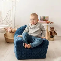 Krēsliņi, pufi - Klups Albero Mio Blue Bērnu krēsliņš-spilvens, Fotelik Velvet V105 Granatowy, krēsliņš