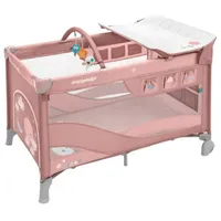 Manēžas un ceļojumu gultas - Ceļojumu gultiņa manēža Baby Design Dream Pink 08 2 līmeņi, Łóżeczko dziecięce New Pink,