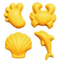 Rotaļlietas vannai, pludmalei - Funkit World Scrunch Silikona smilšu formiņas Yellow, Silikonowe Foremki Do Piasku, Yellow