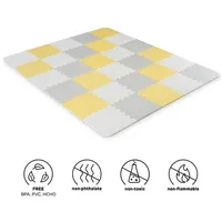 Aktivitātes paklāji un galdiņi - paklājs Puzzle Kinderkraft Luno Yellow 31X31 cm 30 elementi, Mata Piankowa Puzzle,
