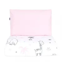 Bērnu gultas veļa 2 daļas - Gultas veļas komplekts no daļām Mamotato Safari Pink 100X135, 2010000547557, 2Pcs bedding set A safari, pink, Kokvilnas