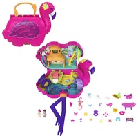 Leļļu aksesuāri Ratiņi, mājas, apģērbs u.c. - Polly Pocket Party Flamingo 26 surprises Hgc41 Bērnu soma Lama, 0194735048304, Window Box, Pajama