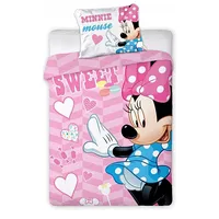 Bērnu gultas veļa 2 daļas - Faro Minnie Mouse Kokvilnas veļas komplekts no daļām 100X135, Pościel Sweet Minnie,