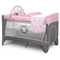 Manēžas un ceļojumu gultas - Ceļojumu gulta 2In1 Lionelo Flower flamingo, 5902581658791, Lio-Flower.fl,