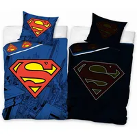 Bērnu gultas veļa 2 daļas - Carbotex Superman Gultas veļas komplekts no daļām 140X200, Pościel Świecąca W Ciemności 140, Kokvilnas