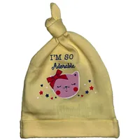 Jaundzimušo cepurītes - Bembi Yellow cat Mazuļu cepure 100 kokvilna, 2000001484371,