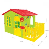 Rotaļu mājas - Bērnu mājiņa ar žogu Dārza 190X127X118 cm Mochtoys, 12243, Mochtoys
