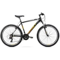 Vīriešu velosipēdi - velosipēds Romet Rambler R6.1 Black/Yellow 26 collas, melns 2226144-14S velosipēds,