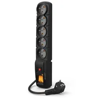 Acar Surge Protector F5 1.5M 5X French Outlets Black