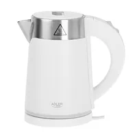 Adler Kettle  Ad 1372 Electric 800 W 0.6 L Plastic/Stainless steel 360 rotational base White