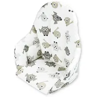 Anne  And Mikael high chair cushion, gray, owl pattern 201373
