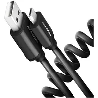Axagon Data and charging Usb 2.0 cable lengh 0.6 m. 2.4A. Black twisted.