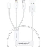 Baseus cable 3In1 Usb A to Micro / Lightning Type C 3,5A P10320105221-01 0,5 m white