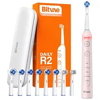 Bitvae Rotary  toothbrush with tips set and travel case R2 Pink
