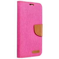 Canvas Book case for Xiaomi Redmi 13C / Poco C65 pink