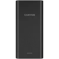 Canyon  Pb-2001 Power bank 20000Mah Li-Poly battery, Input 5V/2A , Output 5V/2.1AMax, 1446928.5Mm, 0.440Kg, Black