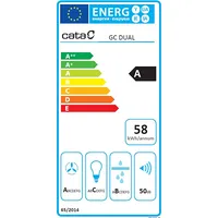 Cata Hood Gc Dual A 45 Xgwh Canopy Energy efficiency class Width cm 820 m³/h Touch control Led White glass