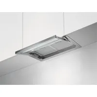 Electrolux Pull-Out hood Lfp536X, 60 cm wide, is installed in the cabinet
