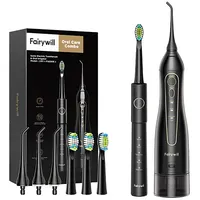 Fairywill Sonic toothbrush with tip set and water fosser  Fw-5020E Fw-E11 Black

