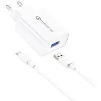 Foneng Wall Charger  Eu13 Usb to Micro Cable, 3A White
