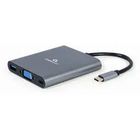 Gembird A-Cm-Combo6-01 Usb Type-C 6-In-1 multi-port adapter Hub3.1  Hdmi Vga Pd card reader stereo audio, space grey
