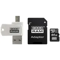 Goodram microSDHC card 64Gb Cl10  adapter reader
