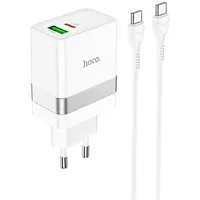 Hoco travel charger Usb A  Type C cable to Pd Qc3.0 3A 30W N21 white