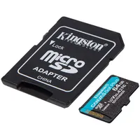 Kingston 64Gb microSDXC Canvas Go Plus 170R A2 U3 V30 Card  Adp Ean 740617301045