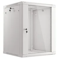 Lanberg Rack Cabinet 19 Wall-Mount 15U/600X600 Flat Pack With Glass Door Grey V2