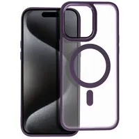 Matte Mag Cover case compatible with Magsafe for Iphone 15 Pro Max purple