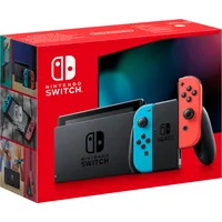Nintendo Switch game console, neon red and blue 210211
