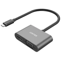 Qoltec Unitek V1168A video cable adapter Usb Type-C Hdmi  Vga D-Sub Black
