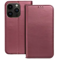 Smart Magneto book case for Iphone 15 burgundy