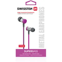 Swissten Superbass Earbuds Metal Ys900 Stereo  Headset With Microphone 3,5Mm / 1.2M