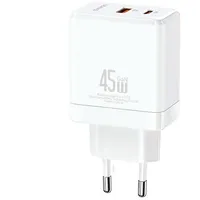 Usams Charging Usb-CUsb-A 45W Gan Pd 3.0 Fast Whi
