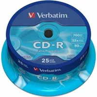 Verbatim Blank Cd-R 700Mb 1X-52X Extra Protection, 25 Pack Spindle