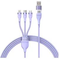 Baseus 3In1 Usb cable  Flash Series 2, Usb-C micro Lightning, 100W, 1.2M Purple
