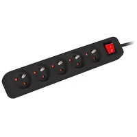 Lanberg Power Strip 1.5M 5X French Outlets With Switch Quality-Grade Copper Cable Black