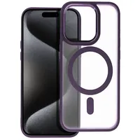 Matte Mag Cover case compatible with Magsafe for Iphone 15 Pro purple
