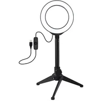 Puluz Ring Led lamp 12Cm, with tripod table stand up to 21.8Cm, Usb, black
