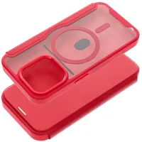 Smart Mag Book for Iphone 15 Pro Max compatible with Magsafe red